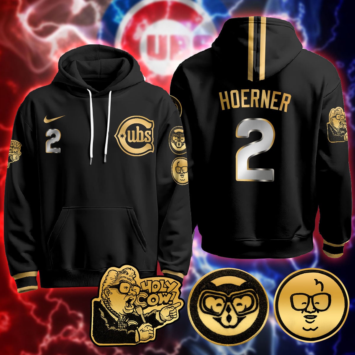 Chicago Cubs Limited Hoodie – Harry Caray “Holy Cow” Patch – All Stitched