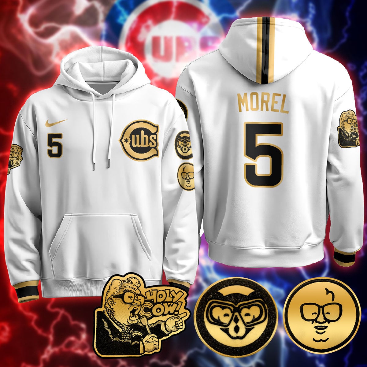 Chicago Cubs Limited Hoodie – Harry Caray “Holy Cow” Patch – All Stitched