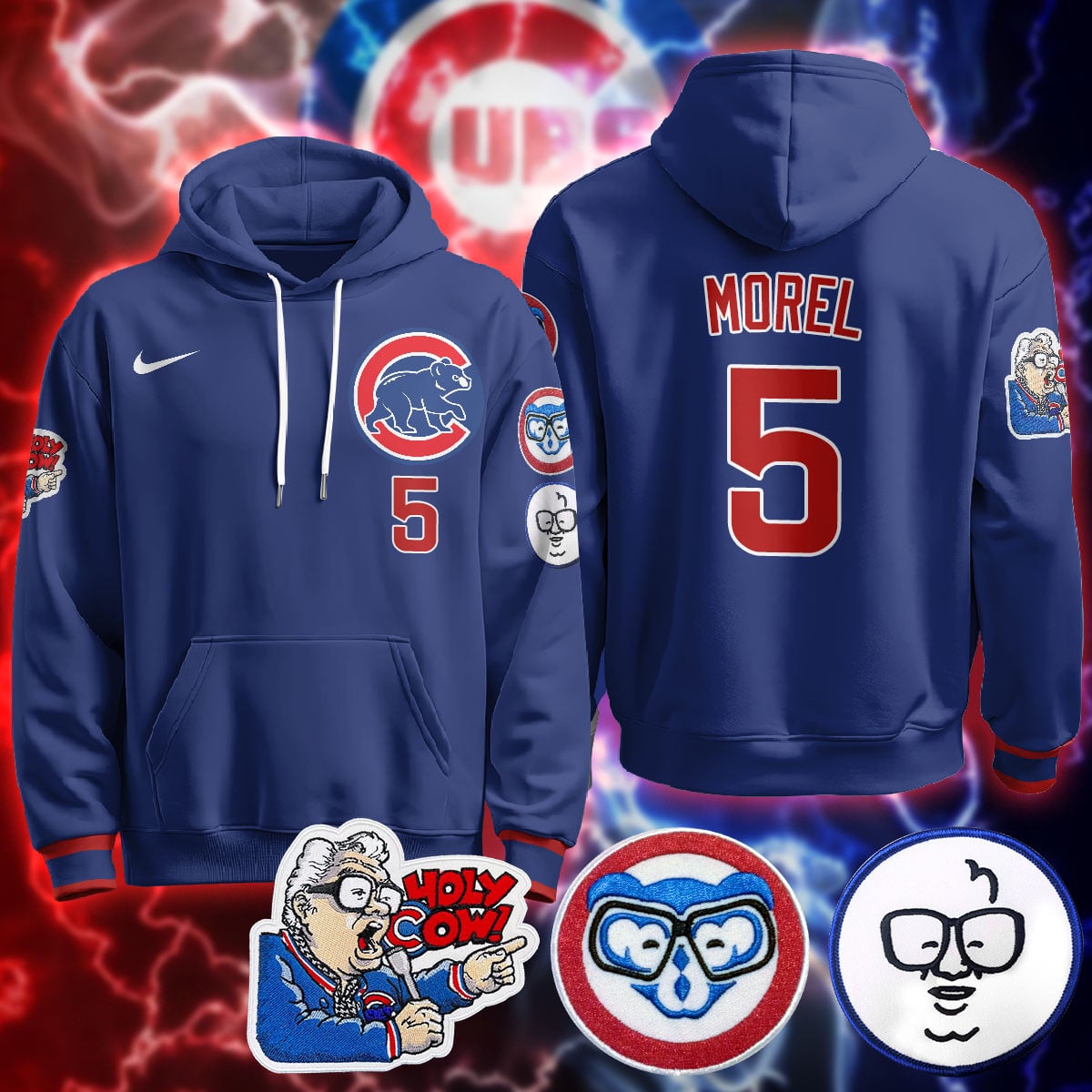 Chicago Cubs Limited Hoodie – Harry Caray “Holy Cow” Patch – All Stitched