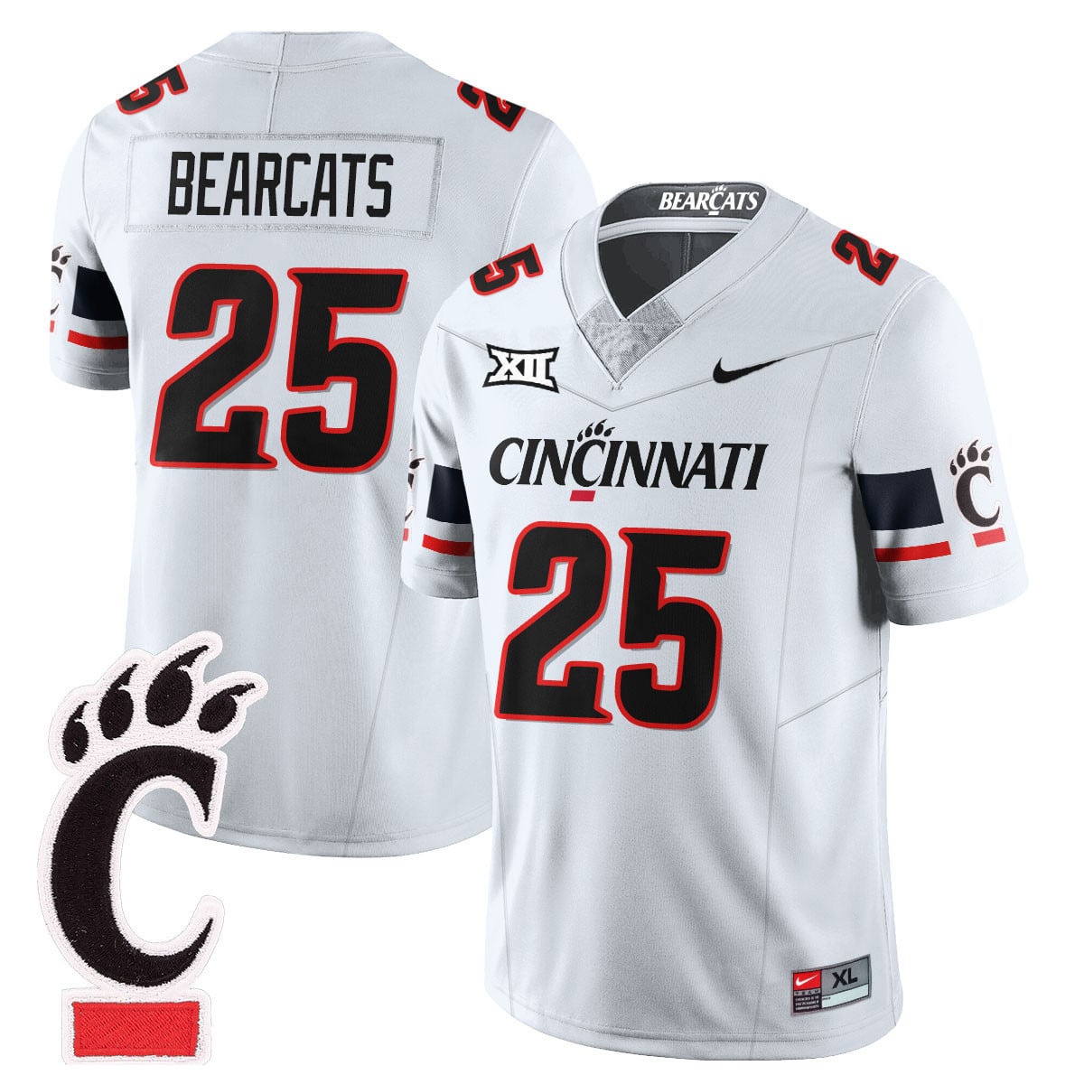 Men’s Cincinnati Bearcats Football 2025 Uniform – All Stitched