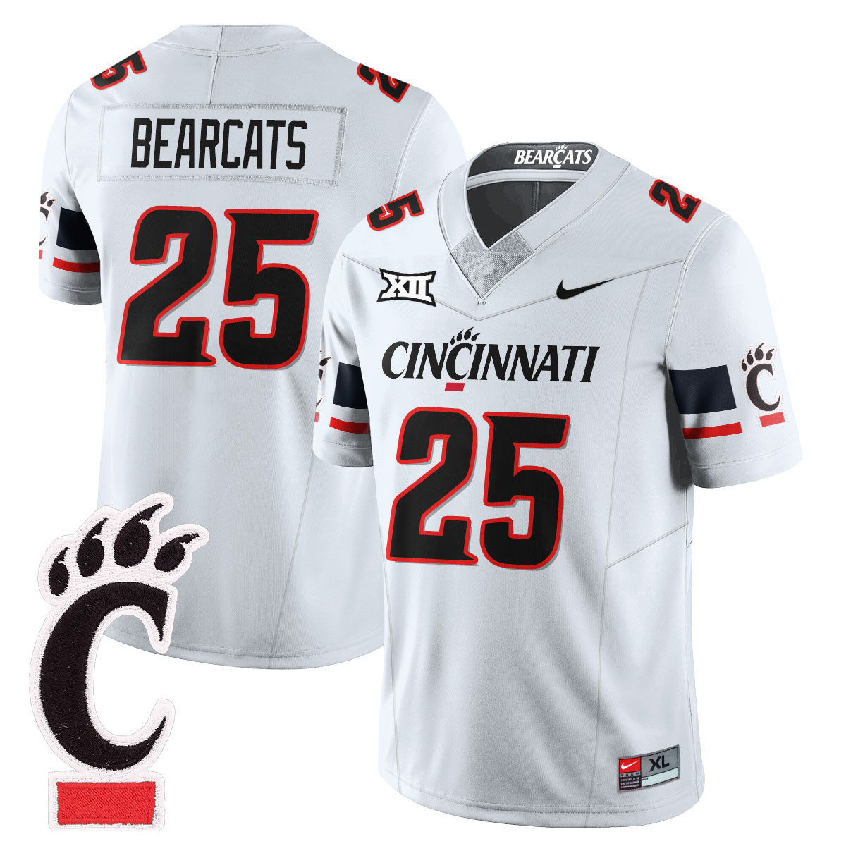 Men’s Cincinnati Bearcats Football 2025 Uniform – All Stitched