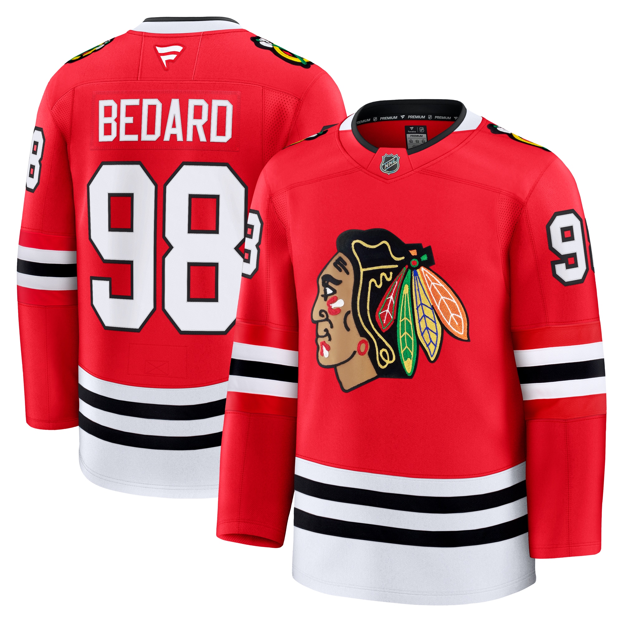 Connor Bedard Chicago Blackhawks Fanatics Away Premium Jersey – White