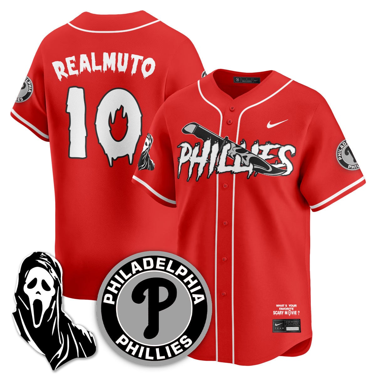 Men’s Philadelphia Phillies “Scream Ghostface” Jersey – Stitched