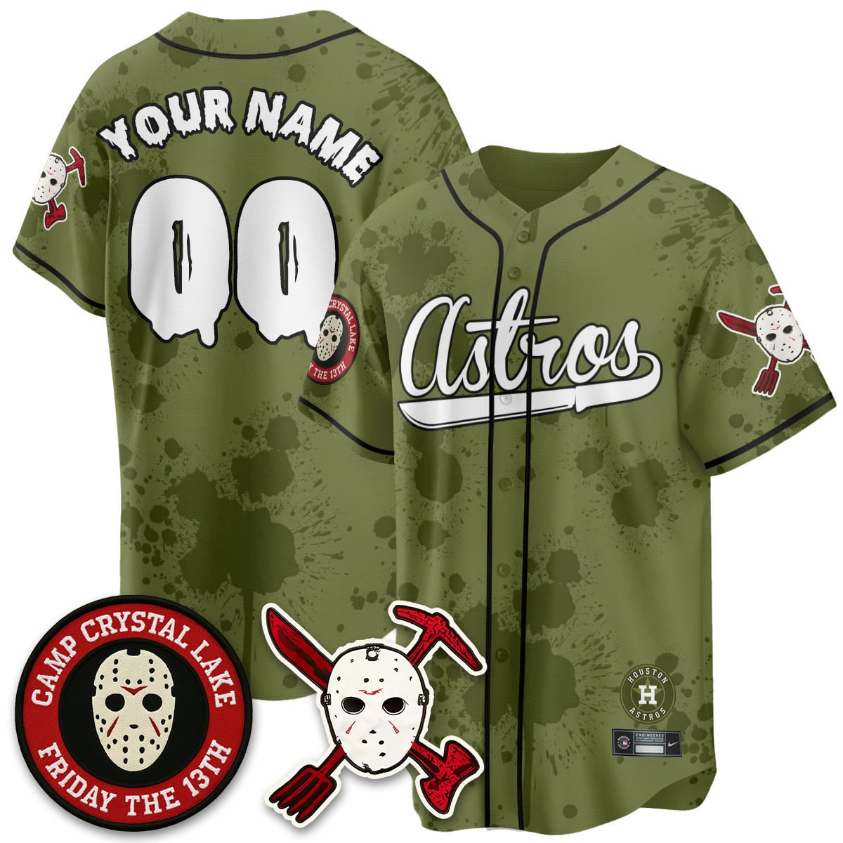 Custom Houston Astros “Friday the 13th” Jersey – All Stitched