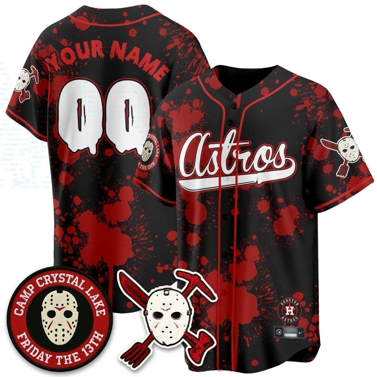 Custom Houston Astros “Friday the 13th” Jersey – All Stitched