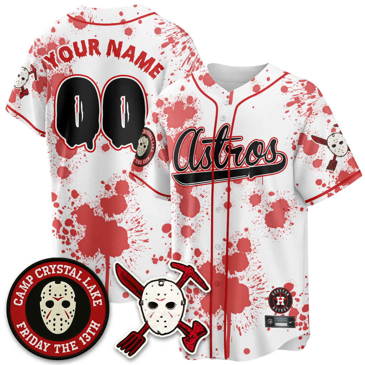 Custom Houston Astros “Friday the 13th” Jersey – All Stitched