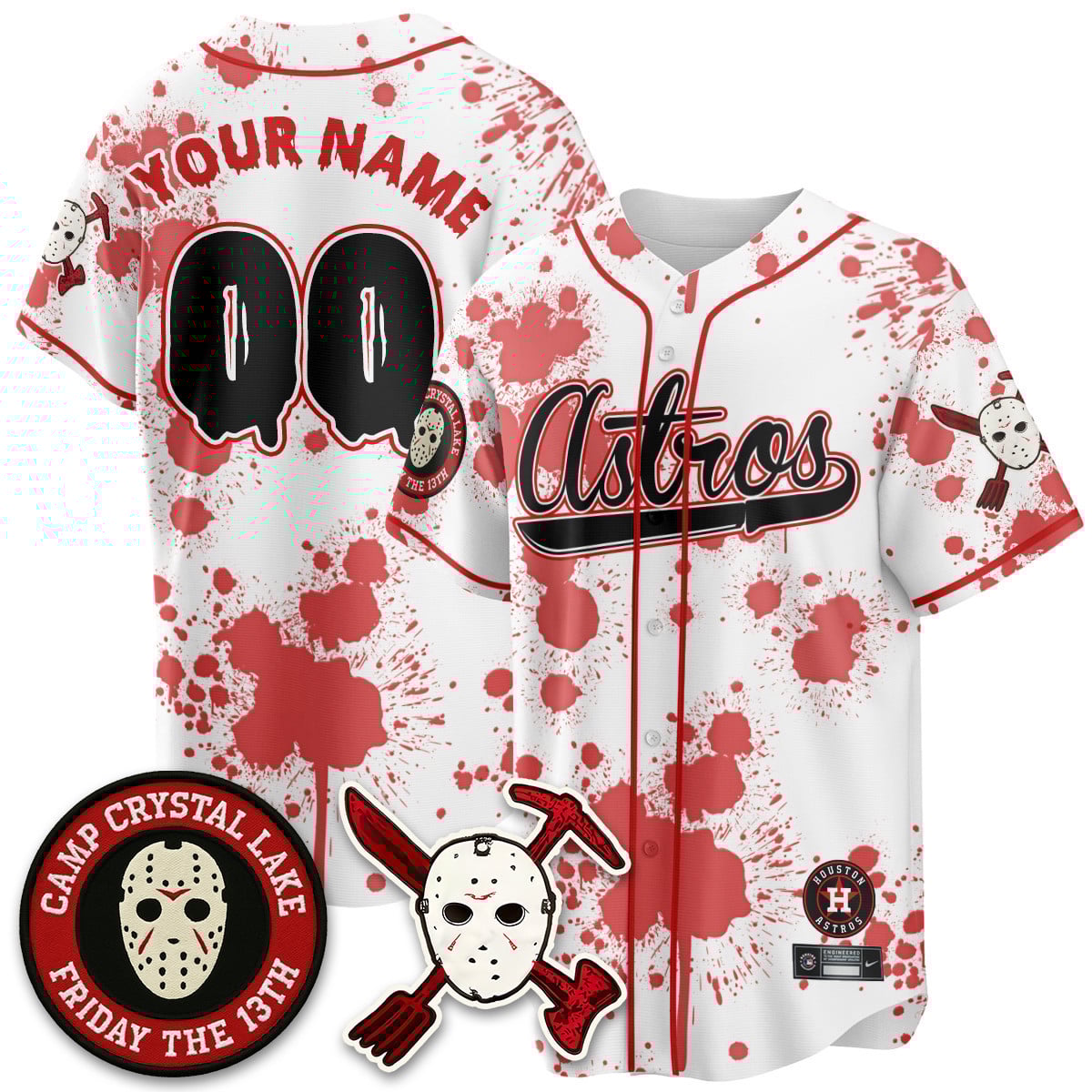 Custom Houston Astros “Friday the 13th” Jersey – All Stitched