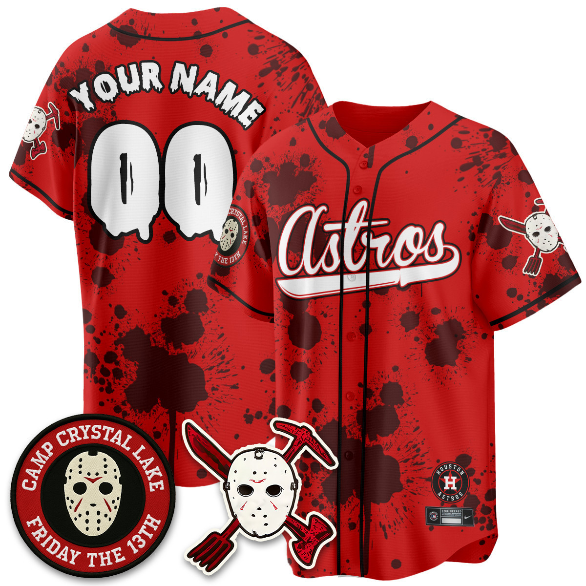 Custom Houston Astros “Friday the 13th” Jersey – All Stitched