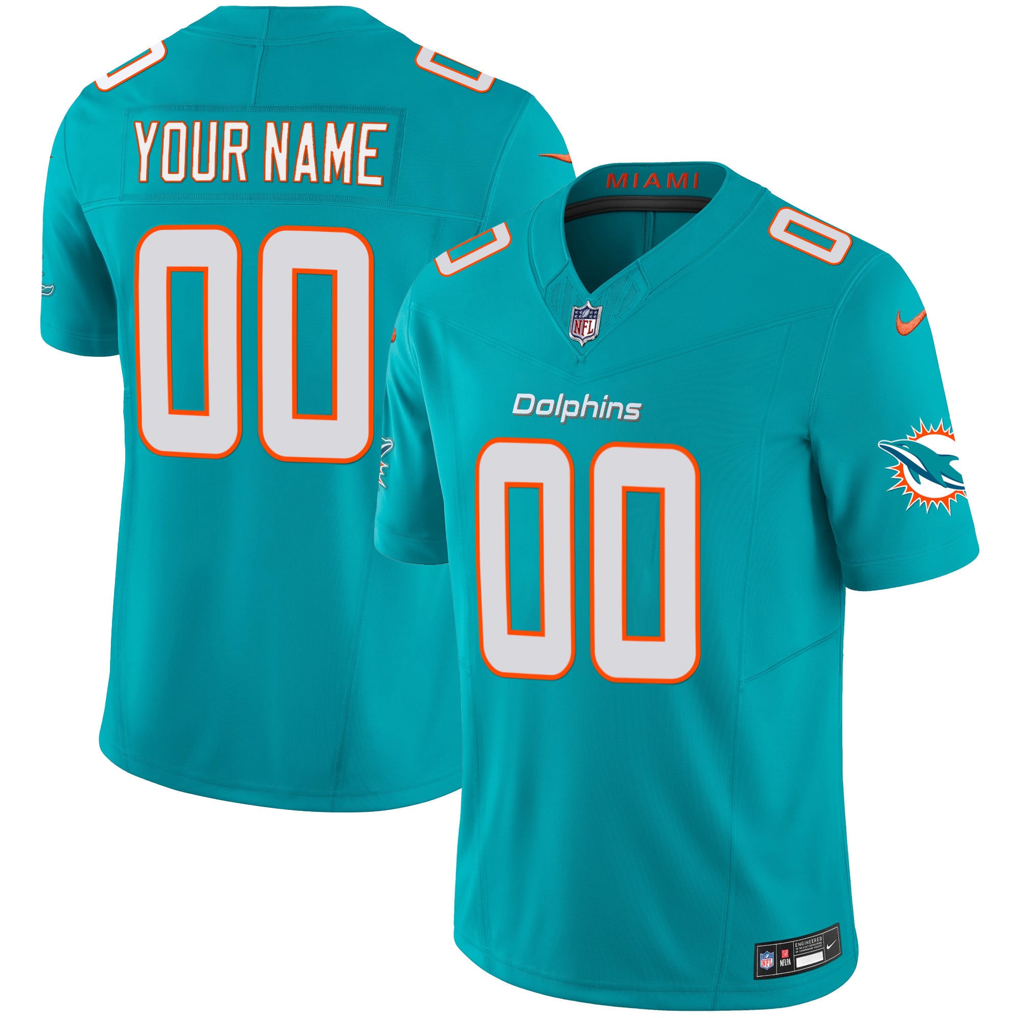 Dolphins Vapor Limited Custom Jersey – All Stitched