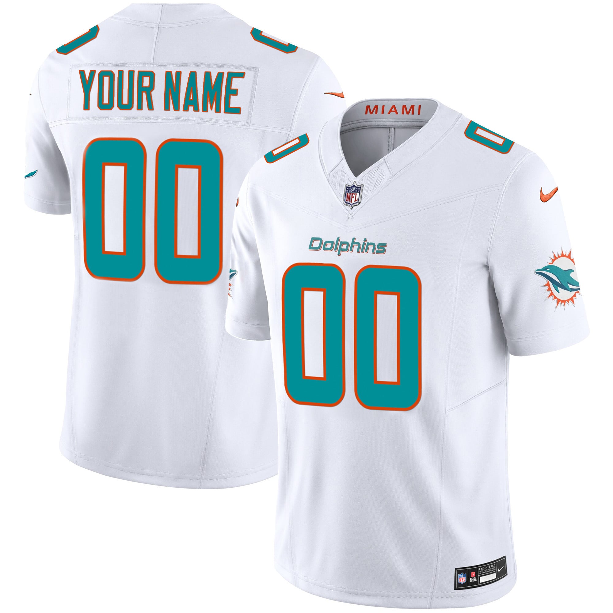 Dolphins Vapor Limited Custom Jersey – All Stitched