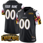 Ravens Maryland Flag Back To Back AFC North Champions Patch Vapor Limited Custom Jersey – All Stitched