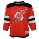 Nico Hischier New Jersey Devils Youth Captain Patch Home Replica Player Jersey – Red