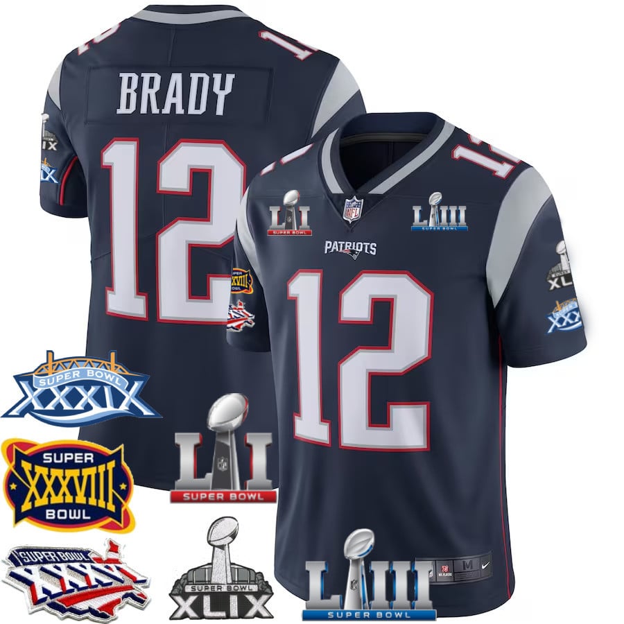 Tom Brady New England Patriots Jersey – 6x SB Champions Patch