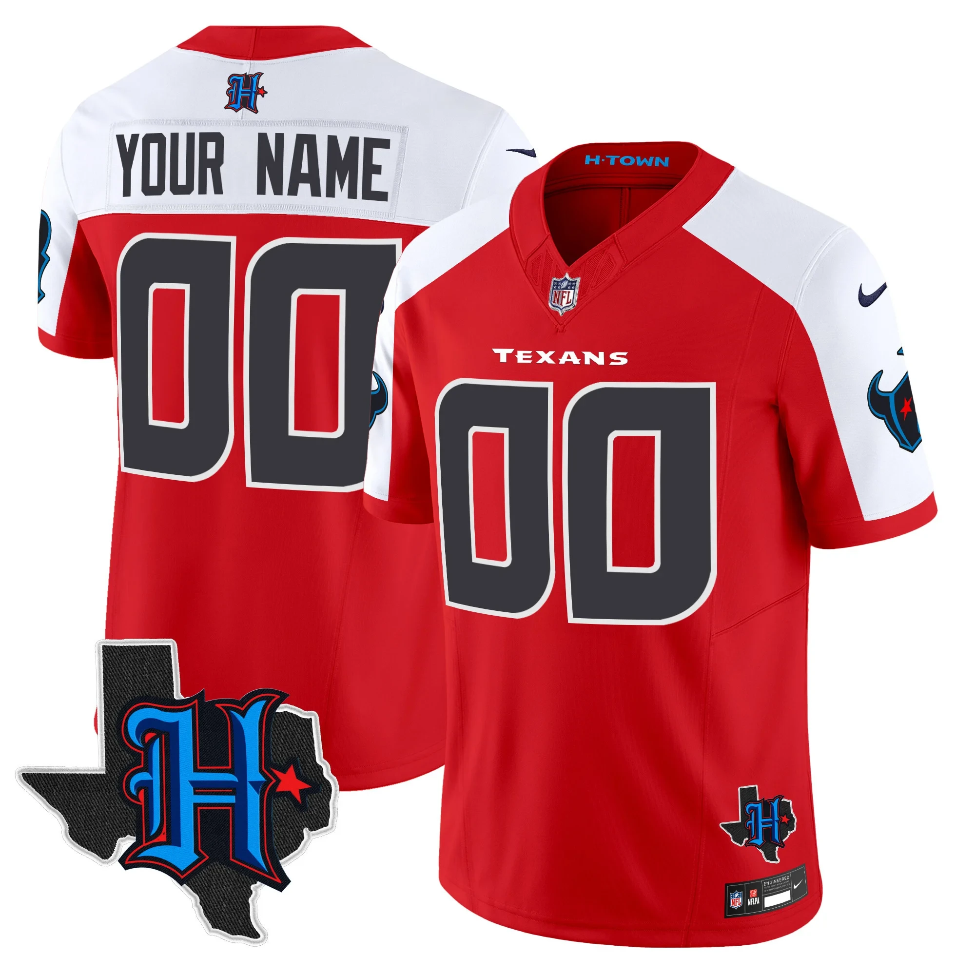 Houston Texans 2024 Texas Patch Vapor Limited Custom Jersey – All Stitched