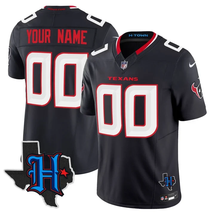 Houston Texans 2024 Texas Patch Vapor Limited Custom Jersey – All Stitched