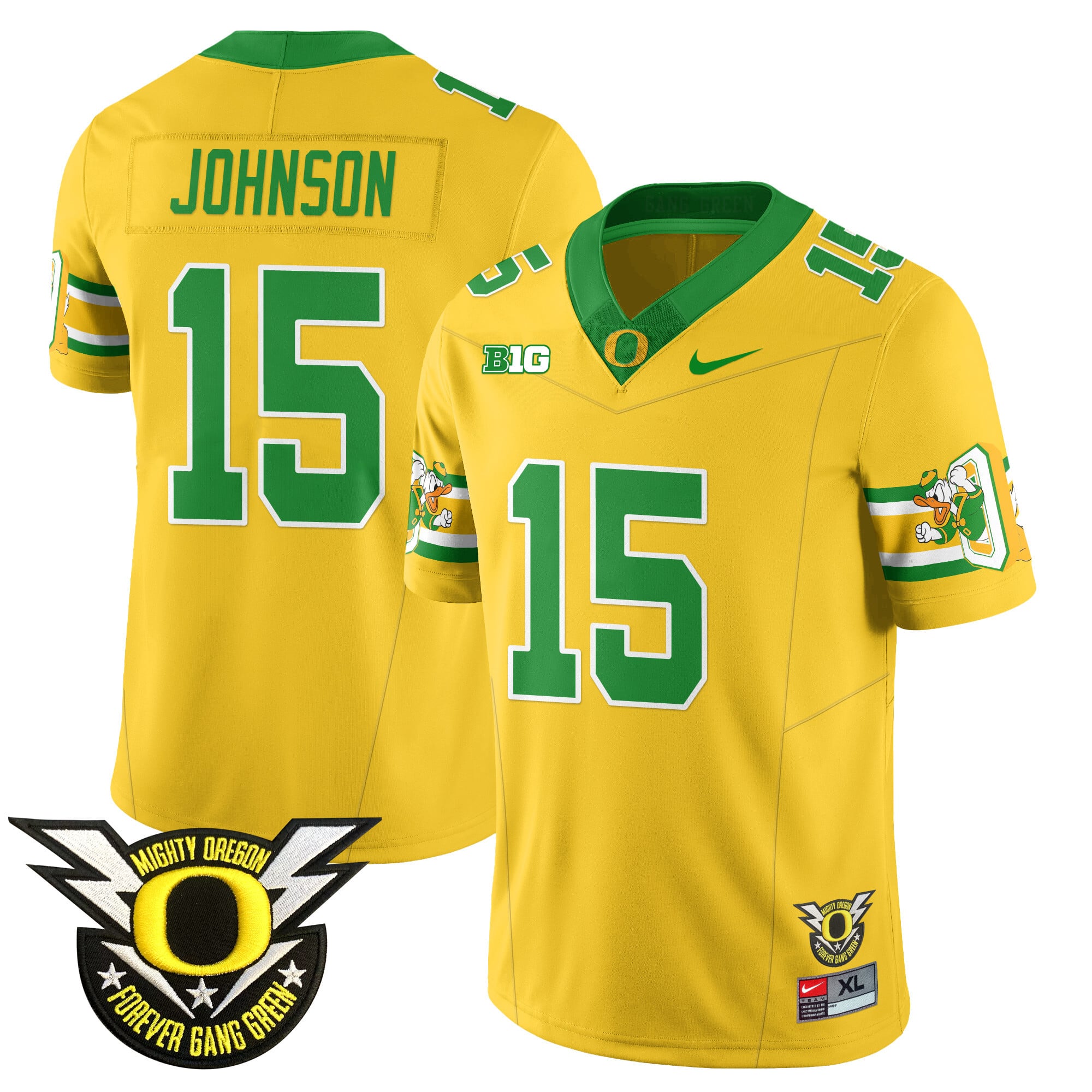 Men’s Oregon Football Forever Gang Green 2024 Jersey N1 – All Stitched