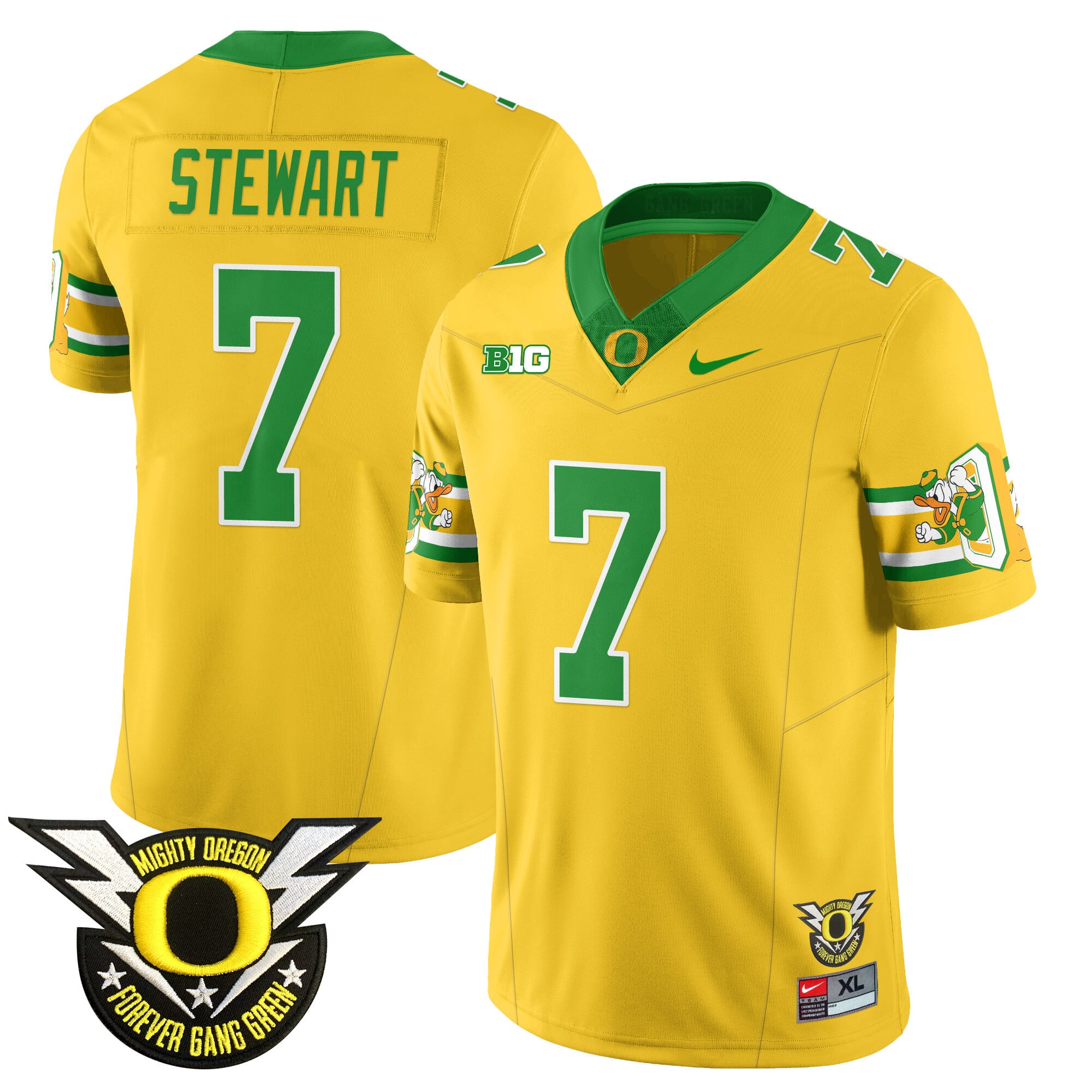 Men’s Oregon Football Forever Gang Green 2024 Jersey N1 – All Stitched
