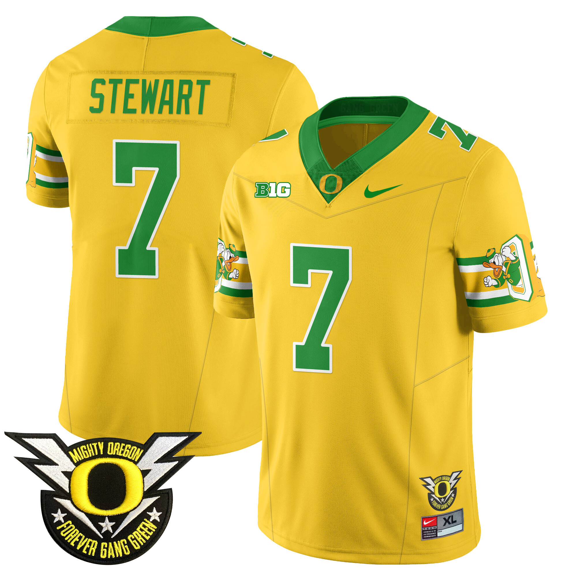 Men’s Oregon Football Forever Gang Green 2024 Jersey N1 – All Stitched