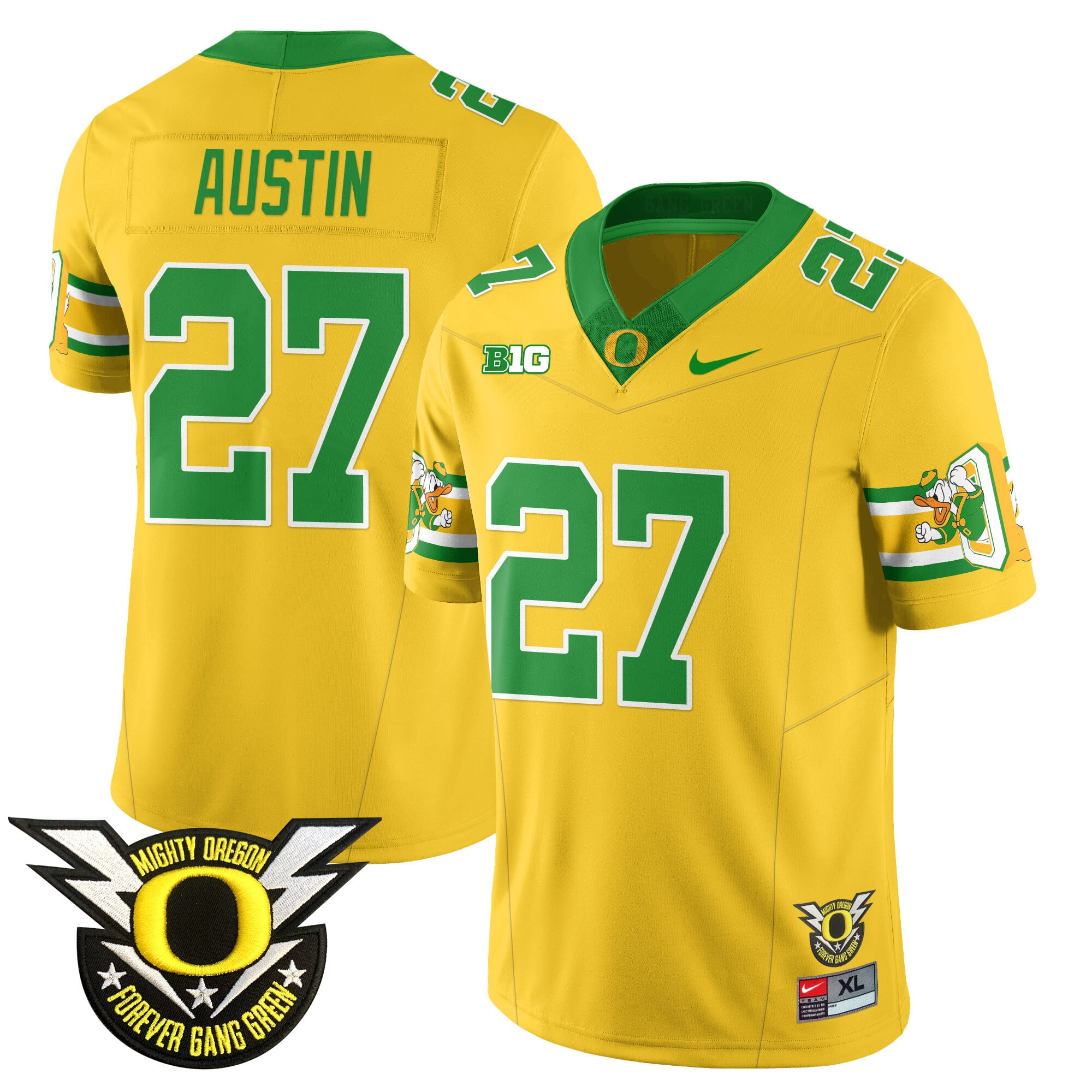 Men’s Oregon Football Forever Gang Green 2024 Jersey N1 – All Stitched