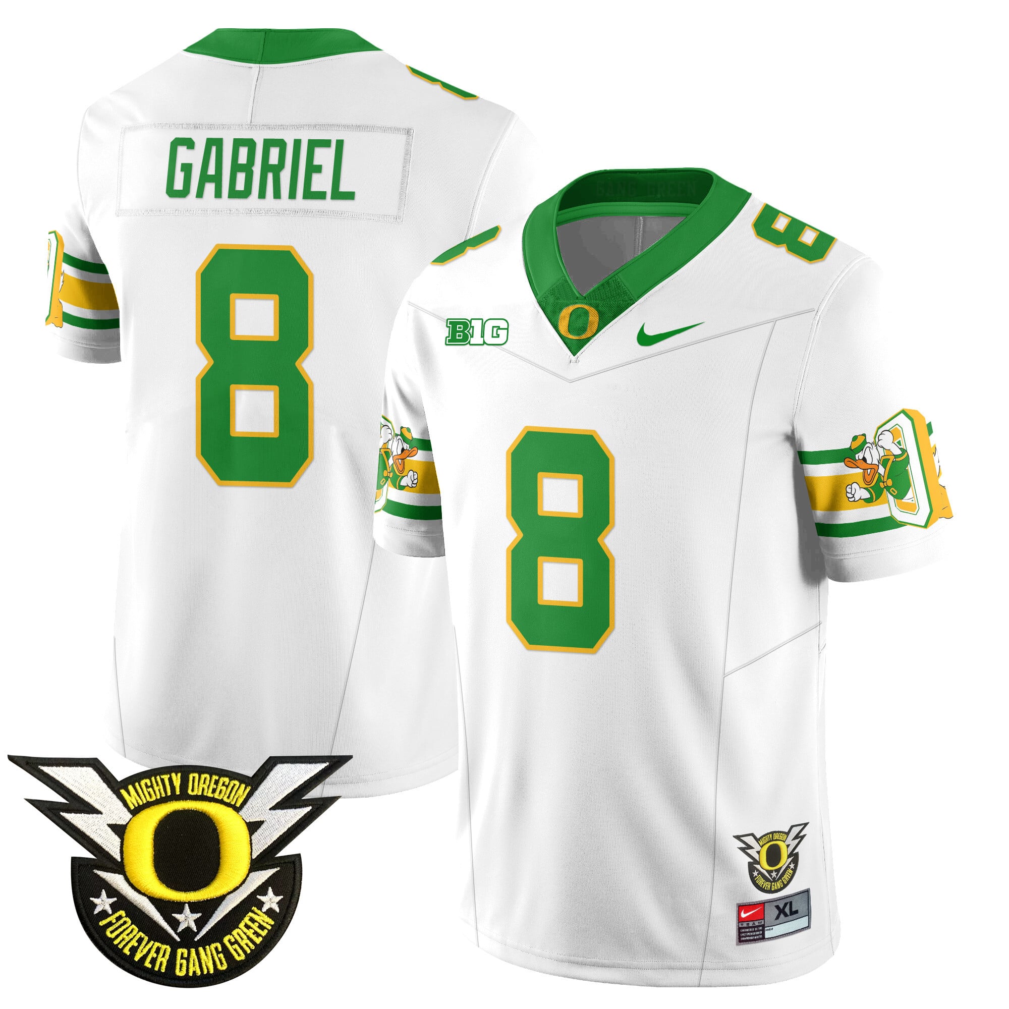 Men’s Oregon Football Forever Gang Green 2024 Jersey N1 – All Stitched