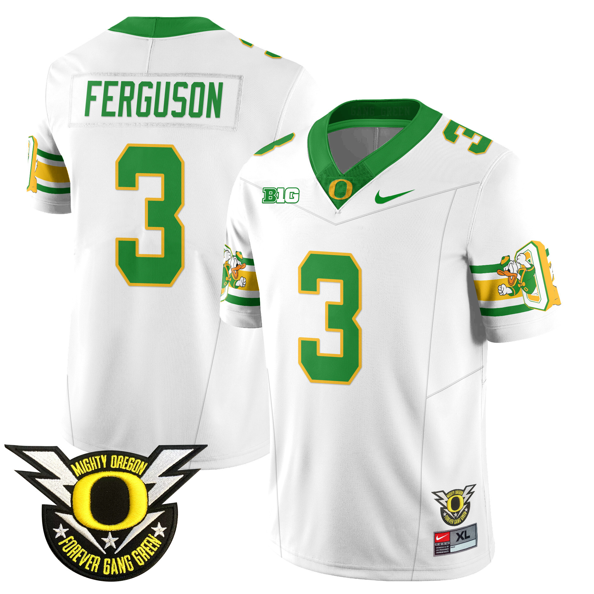 Men’s Oregon Football Forever Gang Green 2024 Jersey N1 – All Stitched