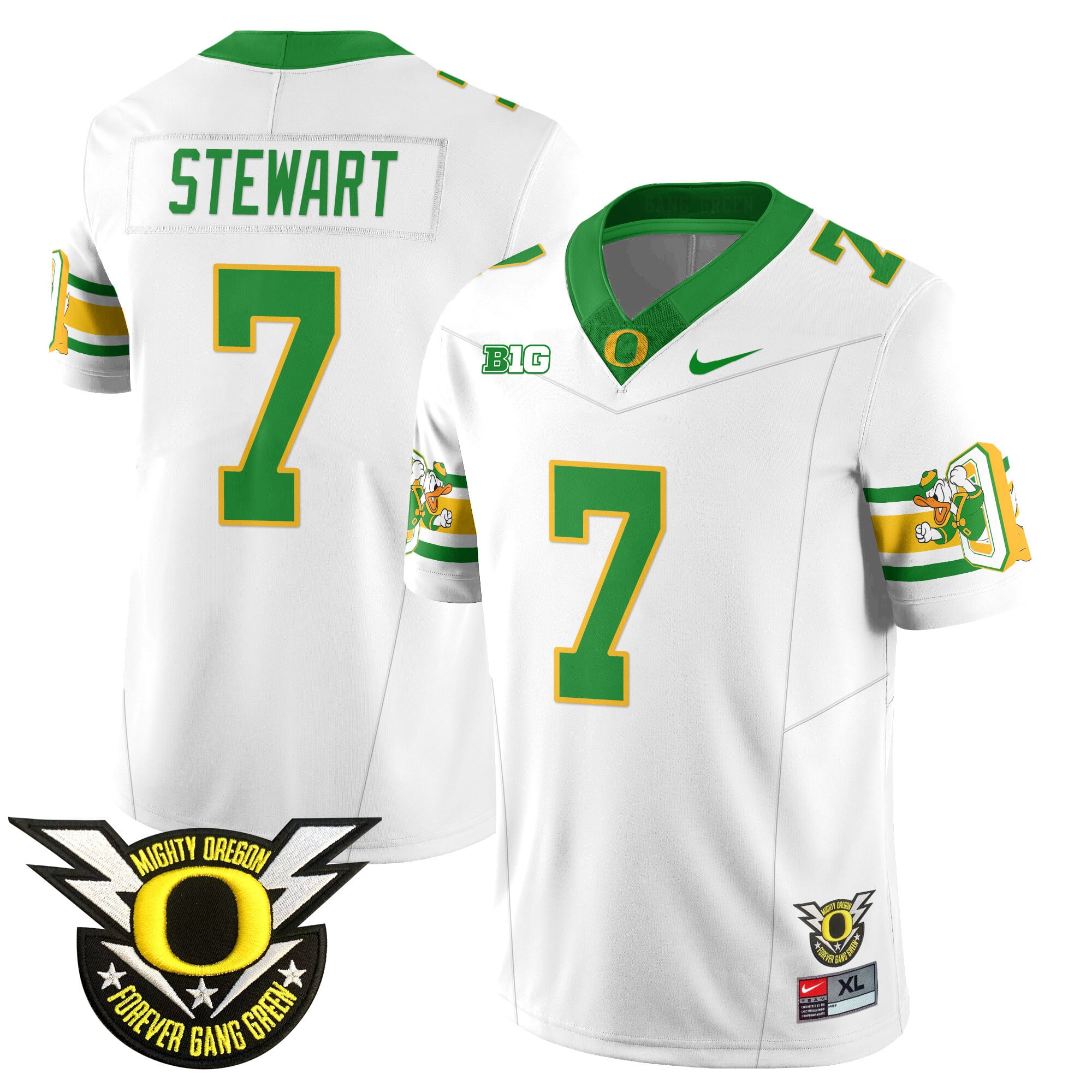 Men’s Oregon Football Forever Gang Green 2024 Jersey N1 – All Stitched