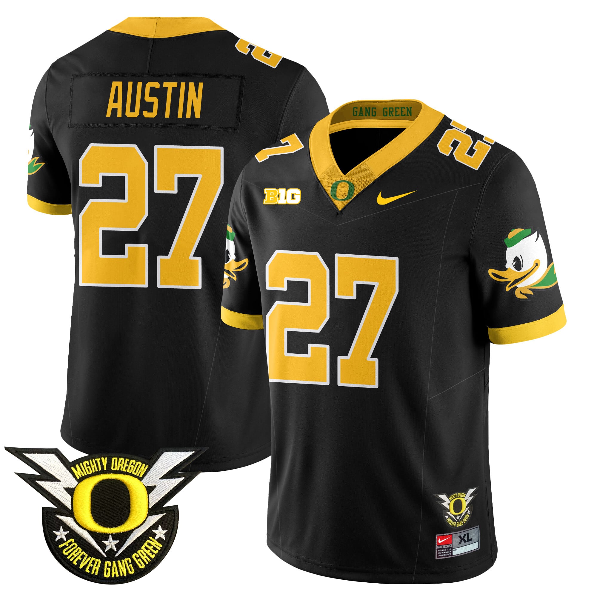 Men’s Oregon Football Forever Gang Green 2024 Jersey N2 – All Stitched