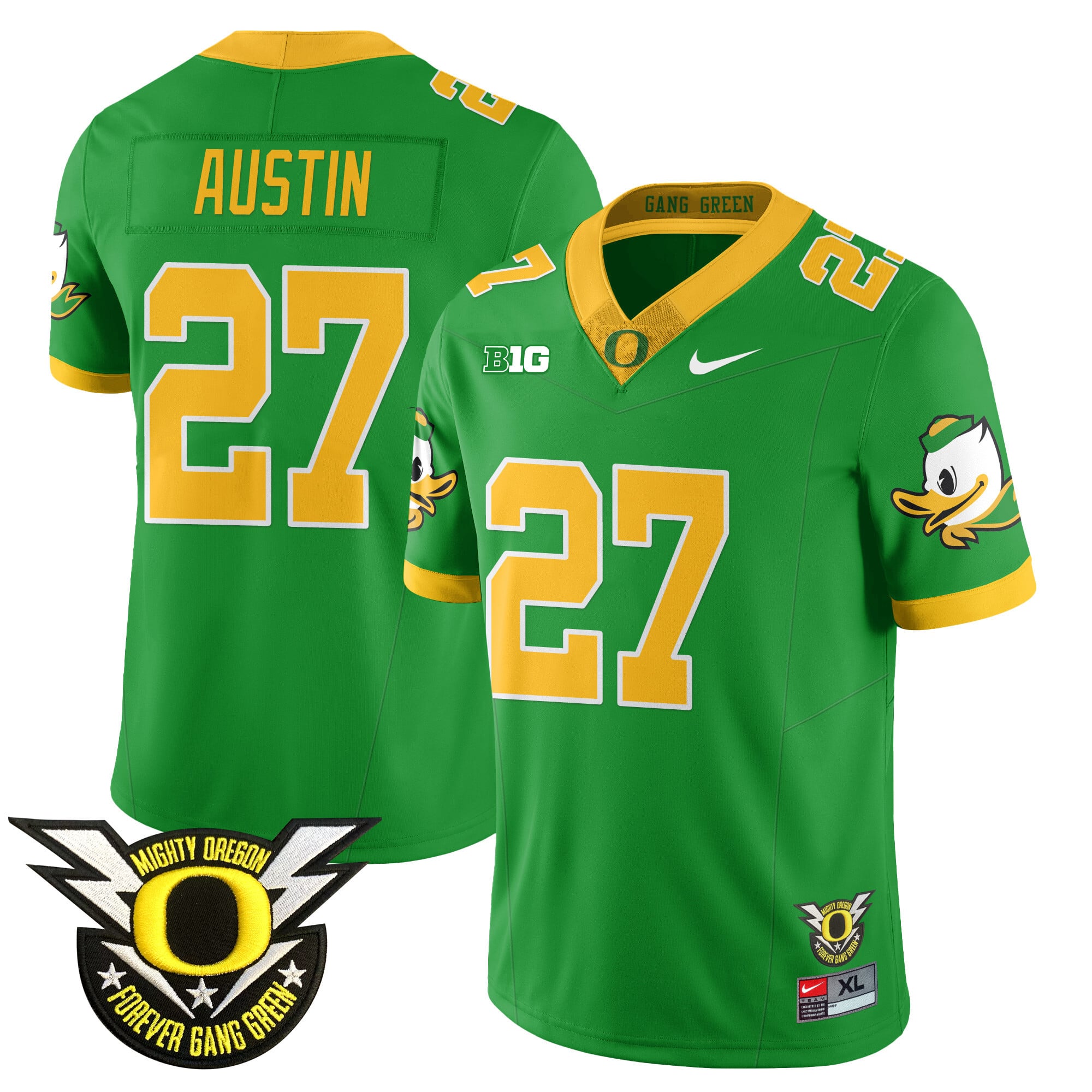 Men’s Oregon Football Forever Gang Green 2024 Jersey N2 – All Stitched