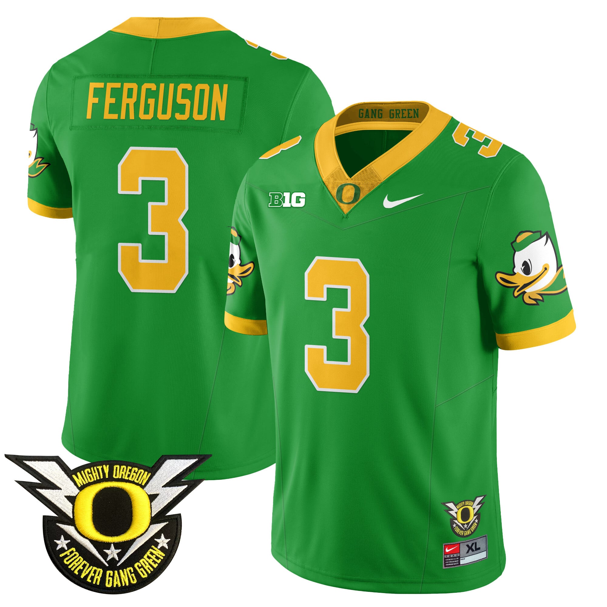 Men’s Oregon Football Forever Gang Green 2024 Jersey N2 – All Stitched