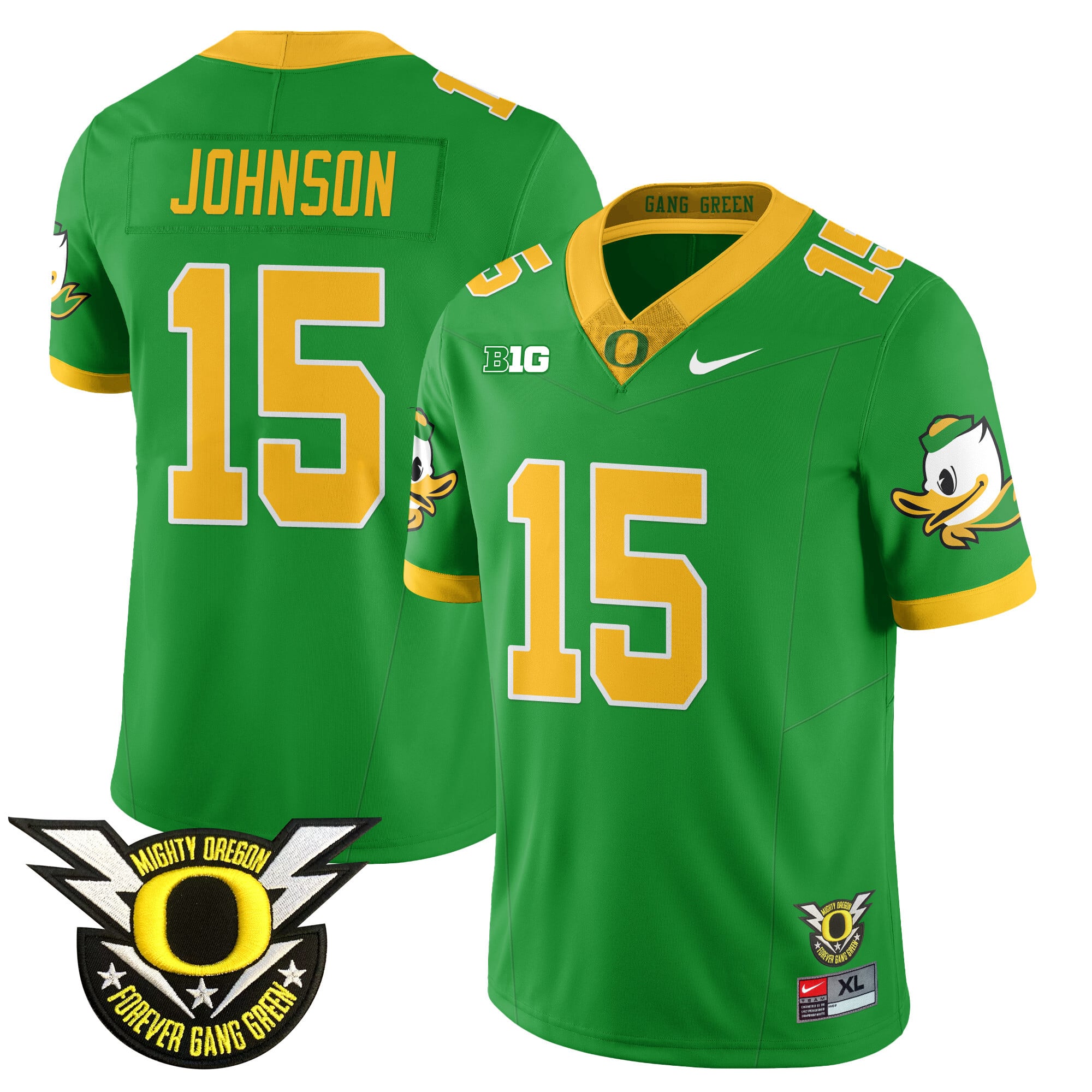 Men’s Oregon Football Forever Gang Green 2024 Jersey N2 – All Stitched
