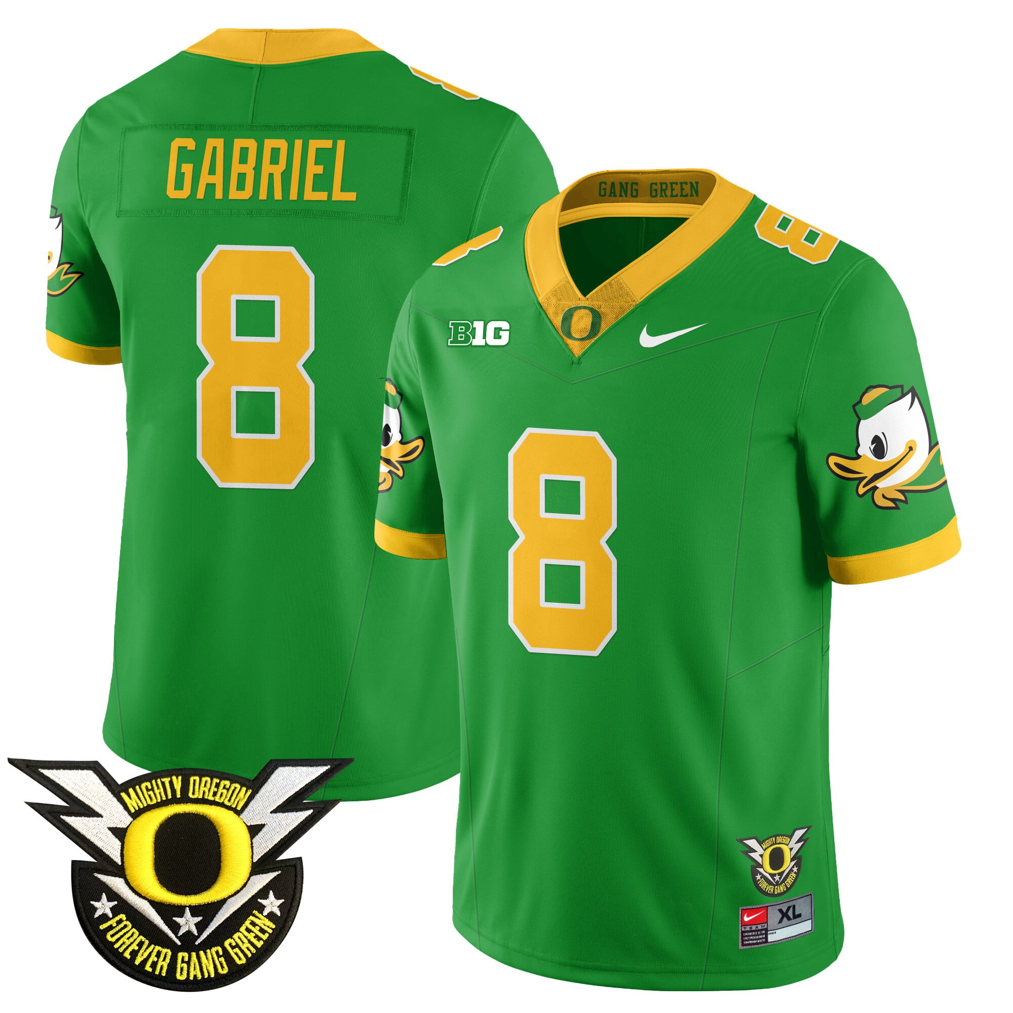 Men’s Oregon Football Forever Gang Green 2024 Jersey N2 – All Stitched