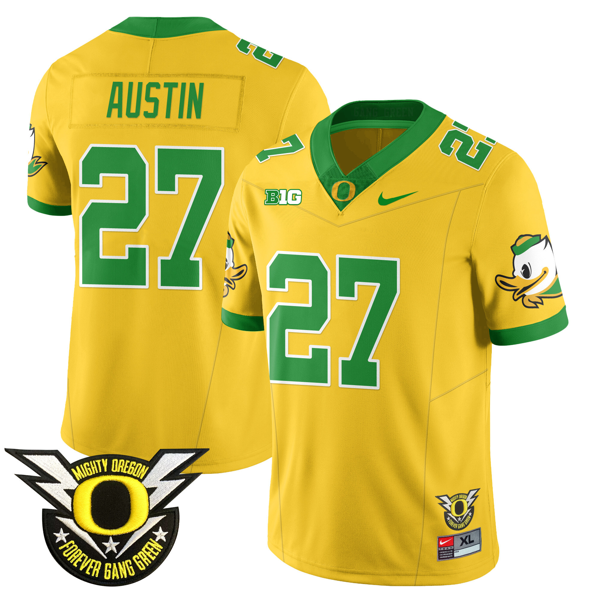 Men’s Oregon Football Forever Gang Green 2024 Jersey N2 – All Stitched