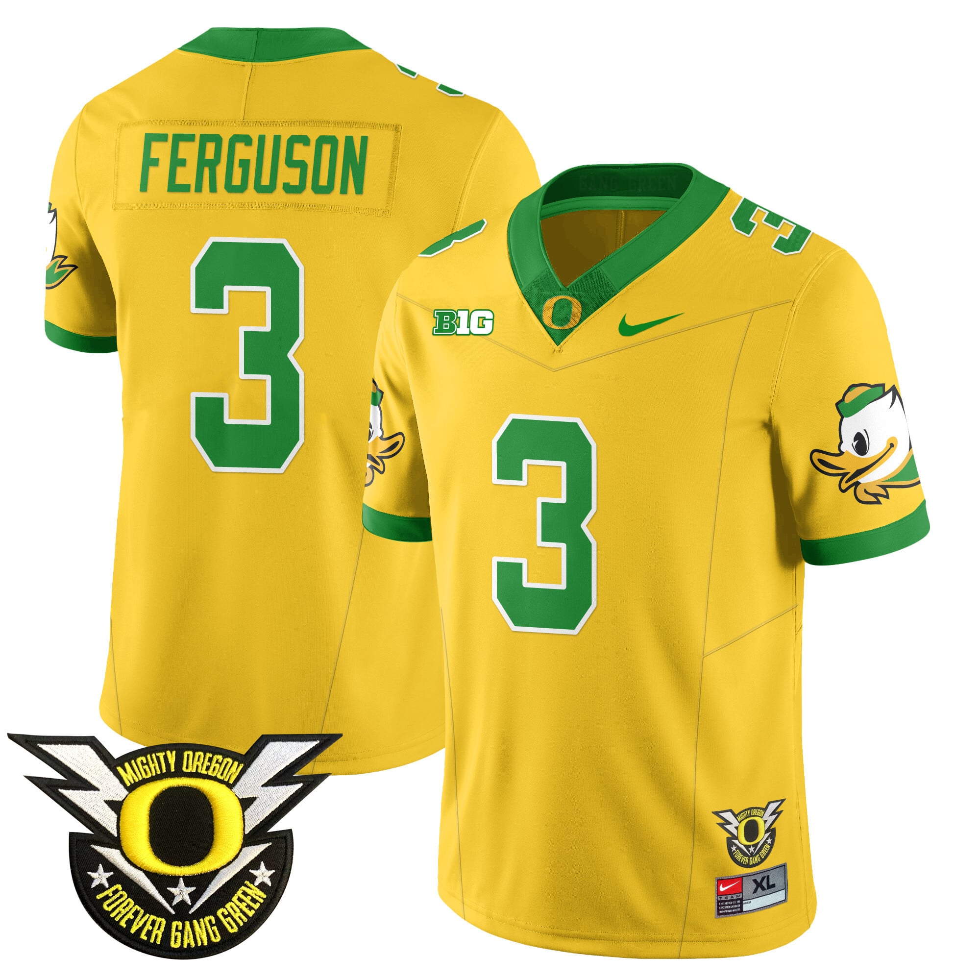Men’s Oregon Football Forever Gang Green 2024 Jersey N2 – All Stitched