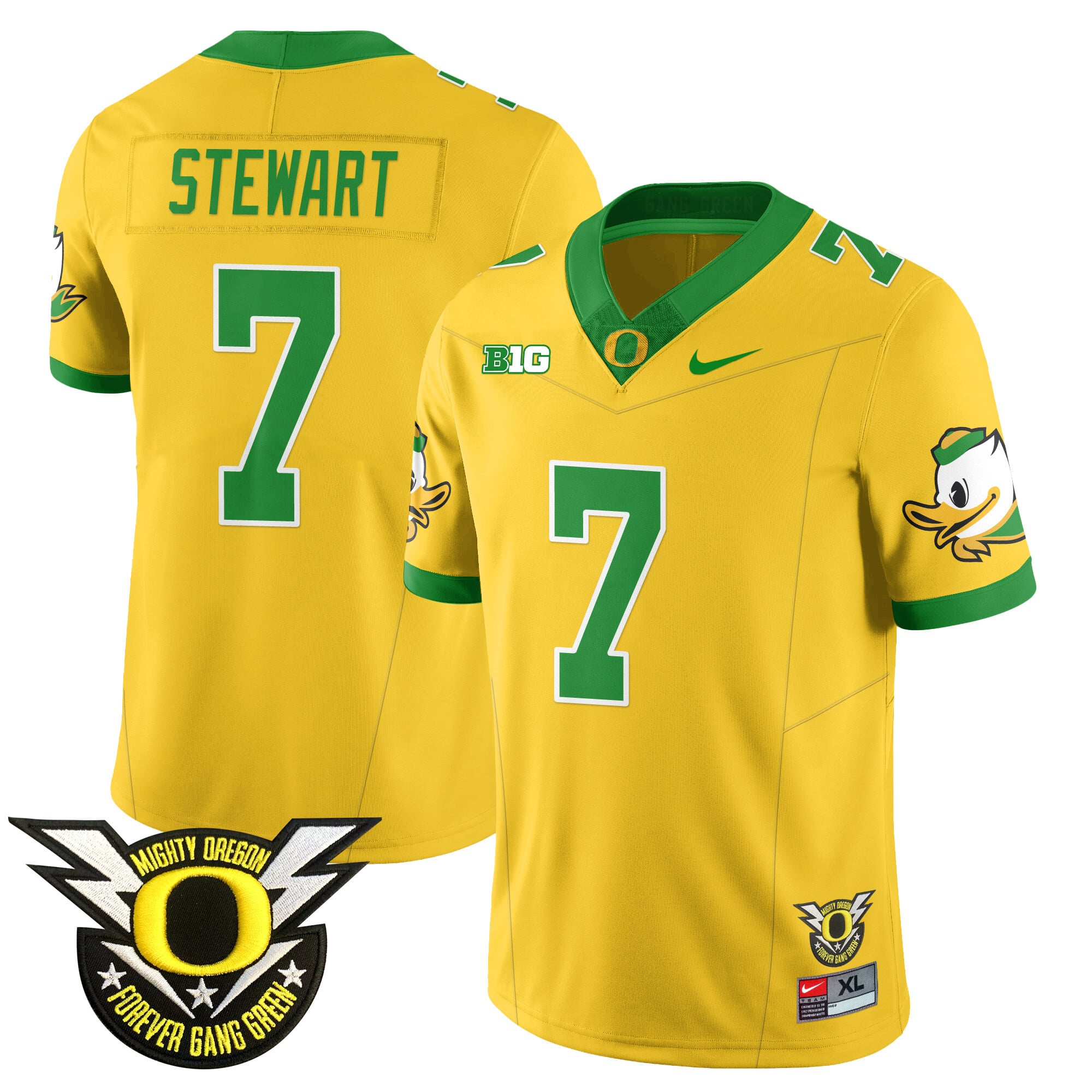Men’s Oregon Football Forever Gang Green 2024 Jersey N2 – All Stitched