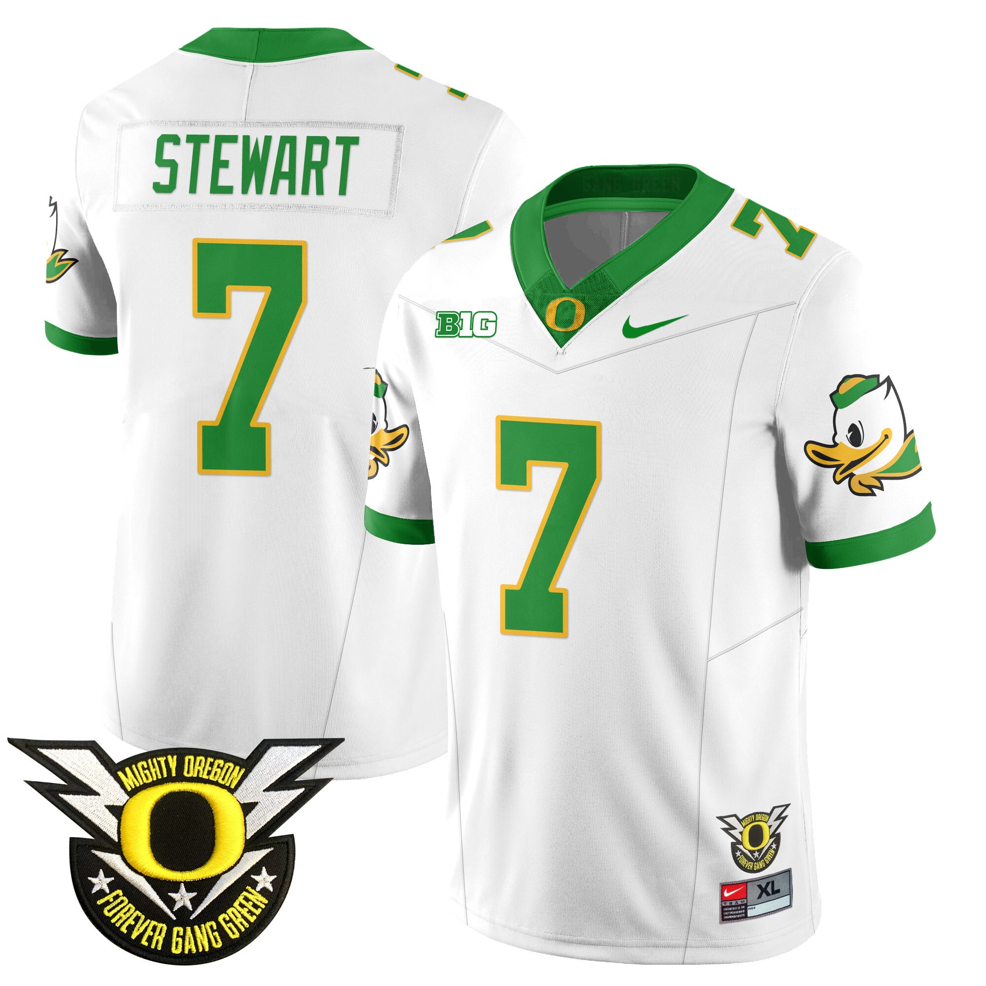 Men’s Oregon Football Forever Gang Green 2024 Jersey N2 – All Stitched