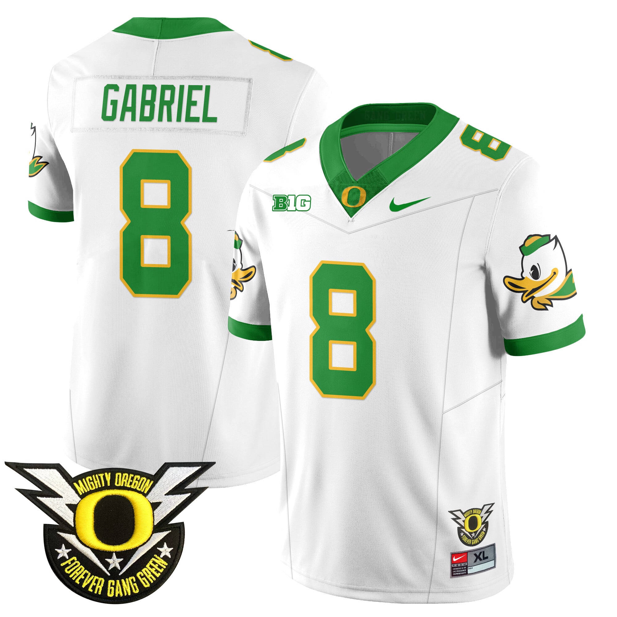 Men’s Oregon Football Forever Gang Green 2024 Jersey N2 – All Stitched