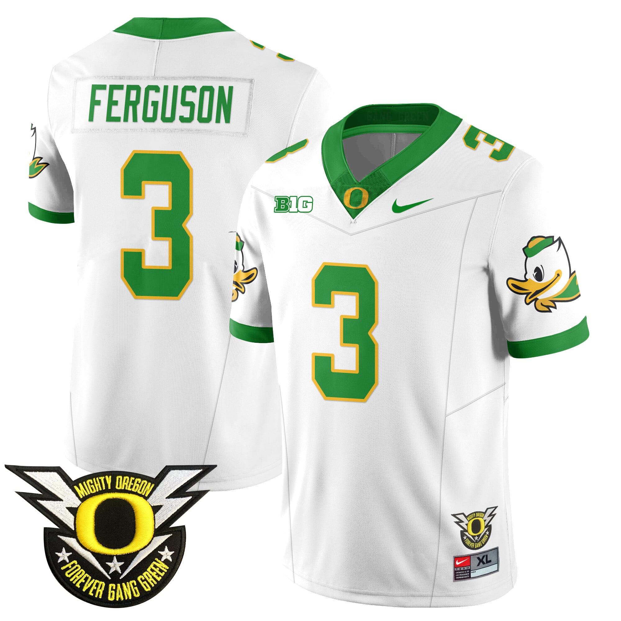 Men’s Oregon Football Forever Gang Green 2024 Jersey N2 – All Stitched