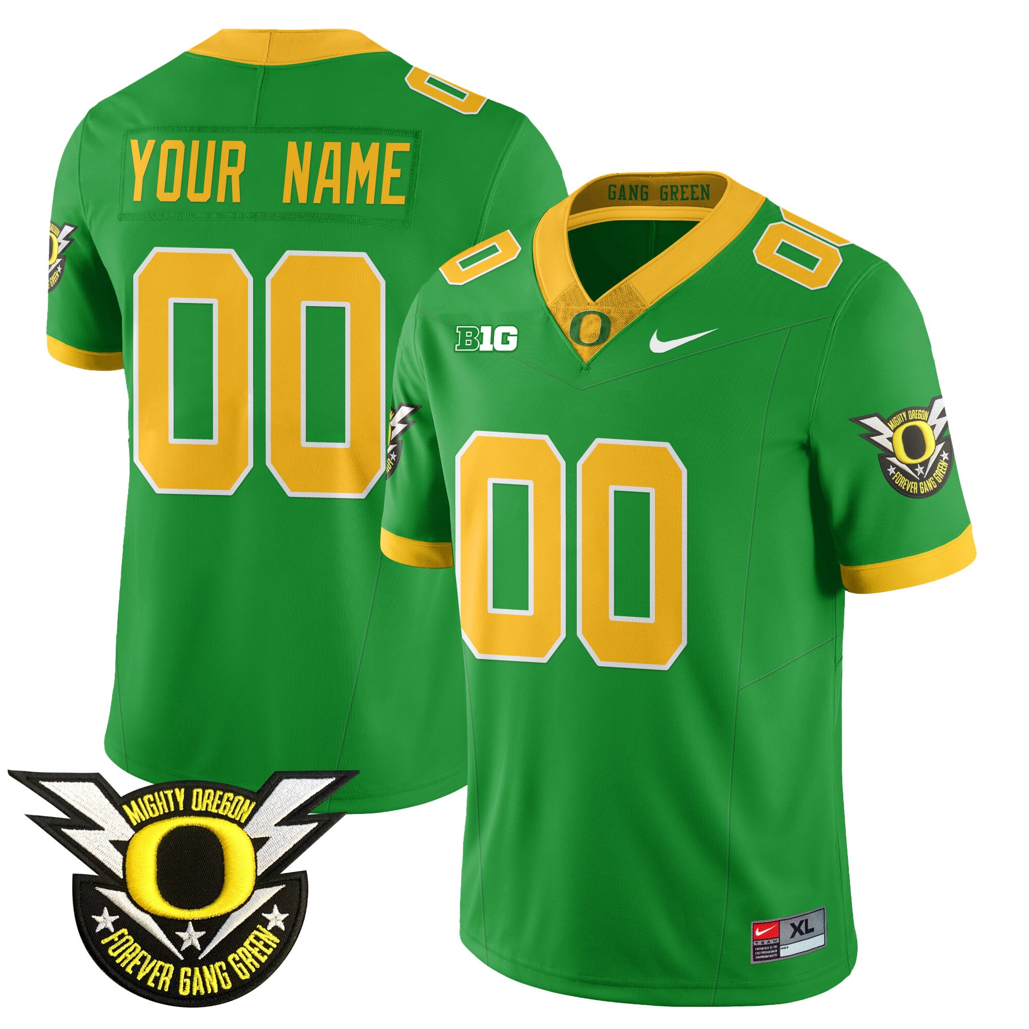 Custom Name/Gender Oregon Football Forever Gang Green 2024 Jersey – All Stitched