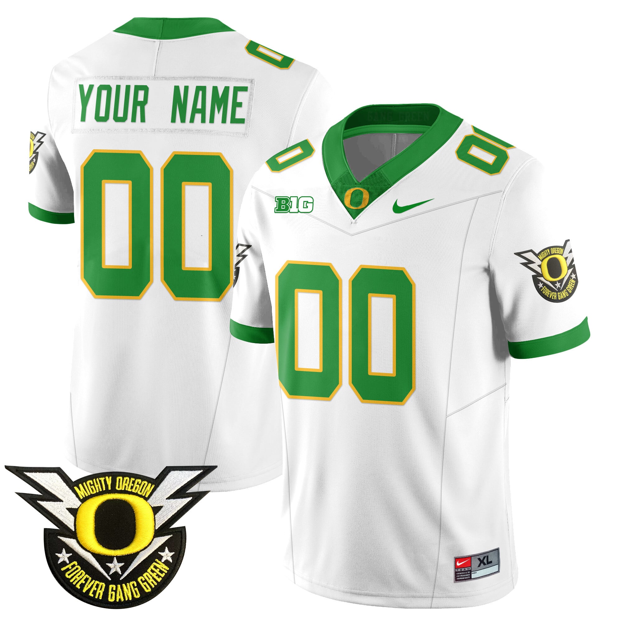 Custom Name/Gender Oregon Football Forever Gang Green 2024 Jersey – All Stitched