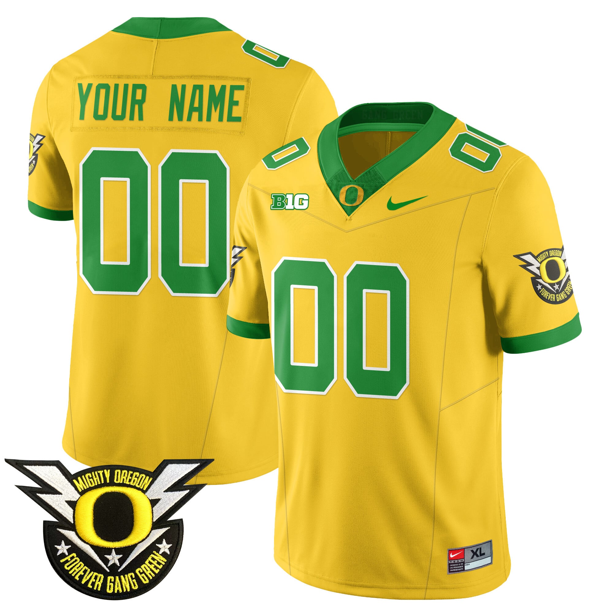 Custom Name/Gender Oregon Football Forever Gang Green 2024 Jersey – All Stitched