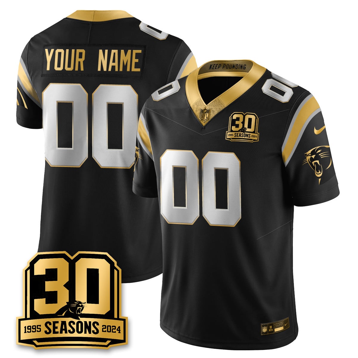 Custom Name/Gender Carolina Panthers 2024 Vapot Limited Jersey – 30th Season – All Stitched