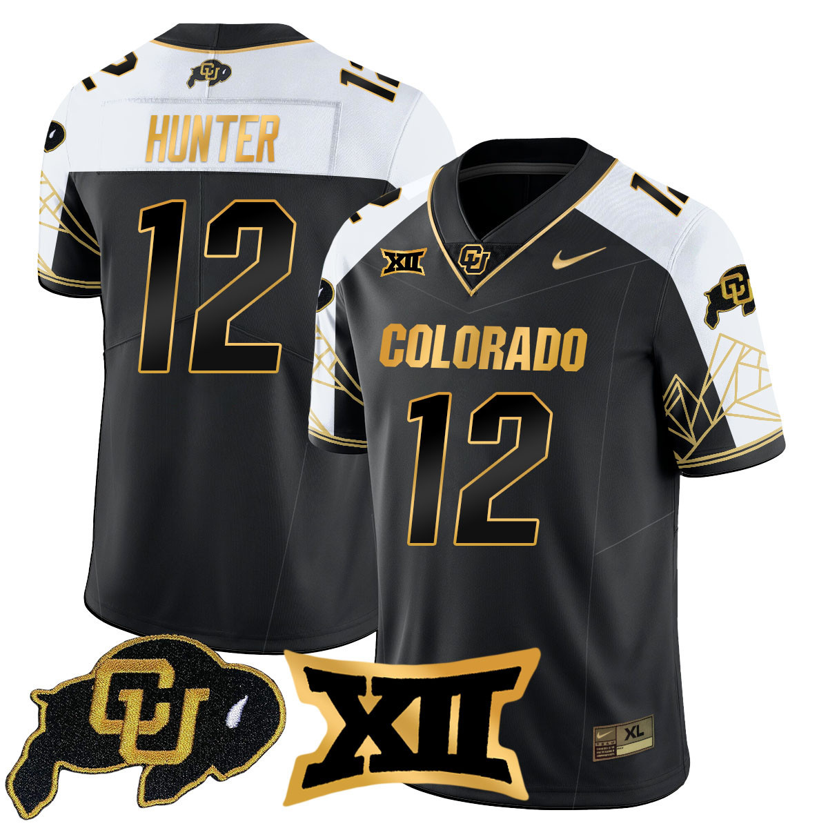 Men’s Colorado Buffaloes 2024 Vapor Limited Gold Jersey N3 – All Stitched