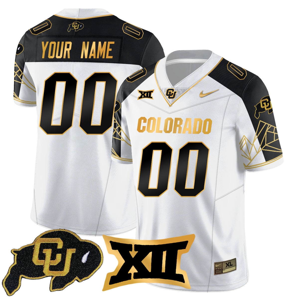 Custom Name/Gender Colorado Buffaloes 2024 Vapor Limited Gold Jersey N3 – All Stitched