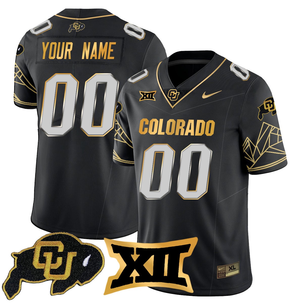 Custom Name/Gender Colorado Buffaloes 2024 Vapor Limited Gold Jersey N3 – All Stitched