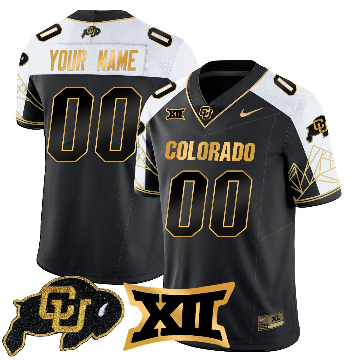 Custom Name/Gender Colorado Buffaloes 2024 Vapor Limited Gold Jersey N3 – All Stitched