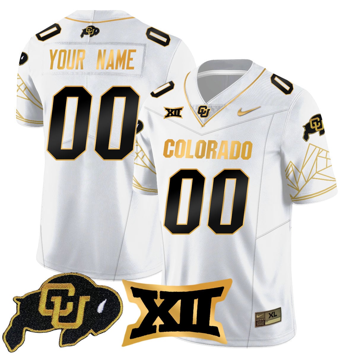 Custom Name/Gender Colorado Buffaloes 2024 Vapor Limited Gold Jersey N3 – All Stitched