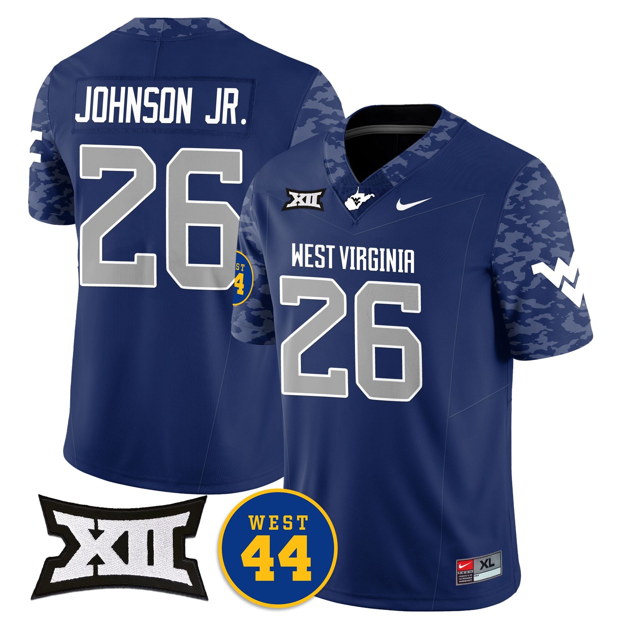 Men’s West Virginia Mountaineers 2024 Vapor Limited Jersey – All Stitched – Honor Jerry West