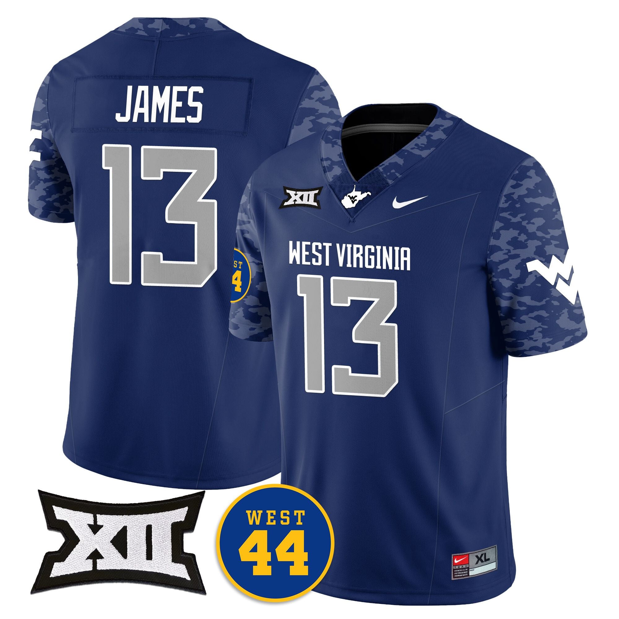 Men’s West Virginia Mountaineers 2024 Vapor Limited Jersey – All Stitched – Honor Jerry West