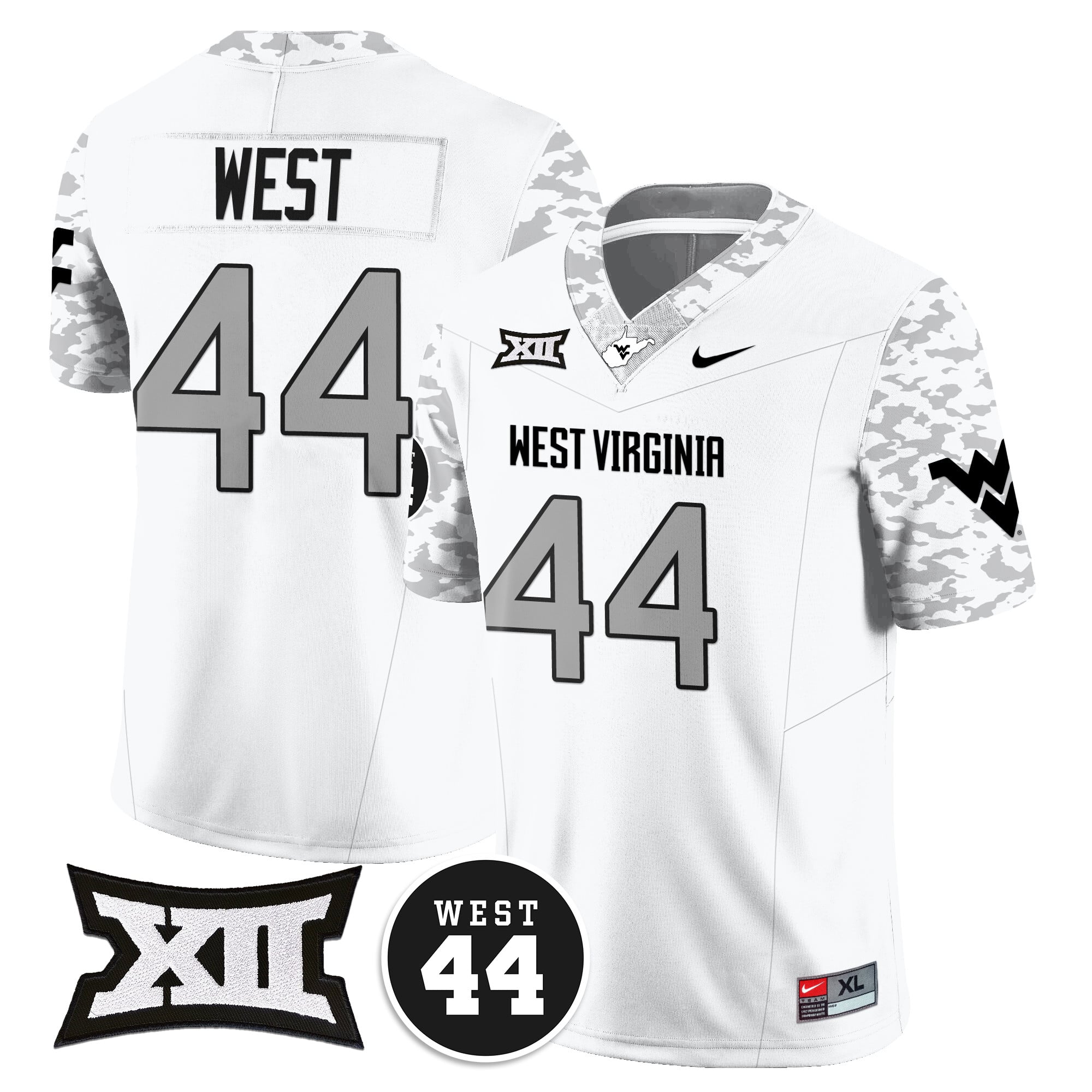 Men’s West Virginia Mountaineers 2024 Vapor Limited Jersey – All Stitched – Honor Jerry West