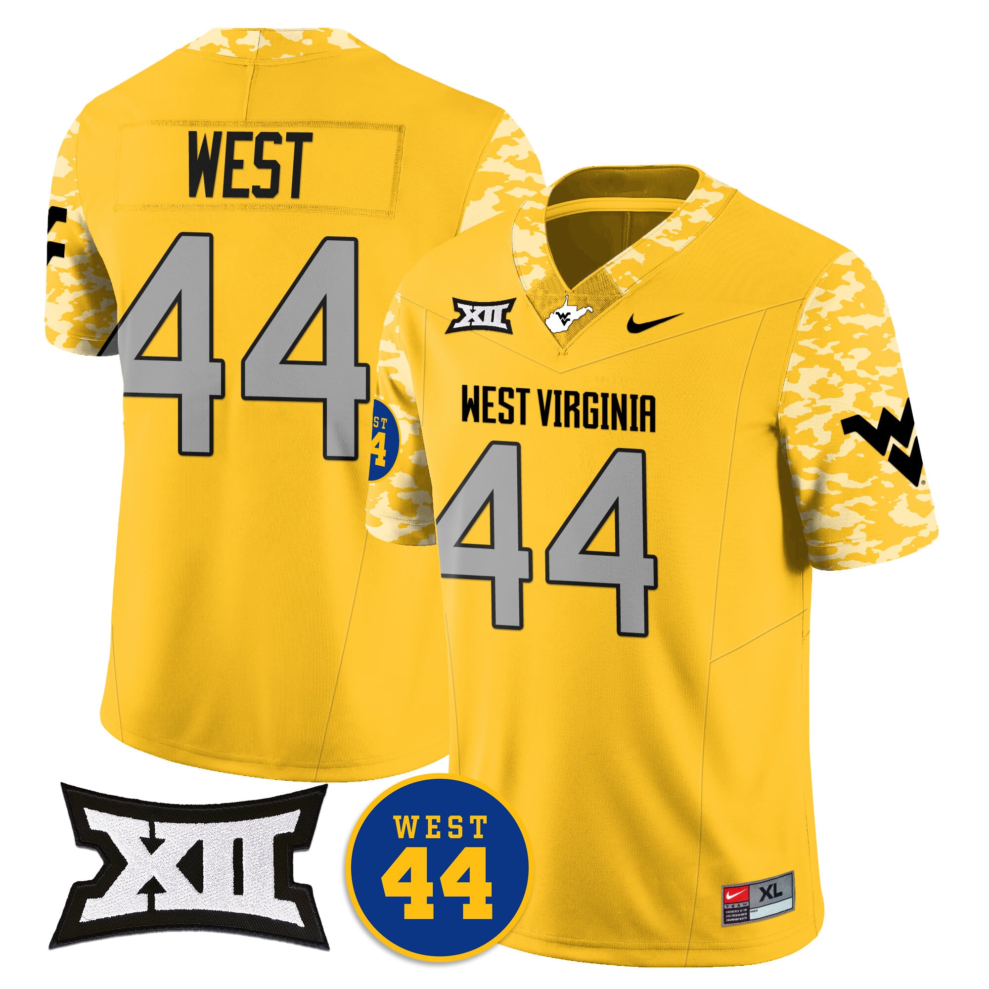 Men’s West Virginia Mountaineers 2024 Vapor Limited Jersey – All Stitched – Honor Jerry West
